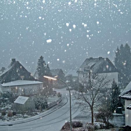 Πυκνό χιόνι στο Hallenberg Sauerland της Germany